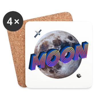 Moon - Outer Space Series - Coasters (set of 4) - white - Front