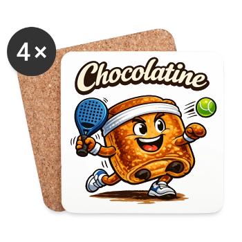 Chocolatine padel - Dessous de verre (lot de 4) - blanc - Devant