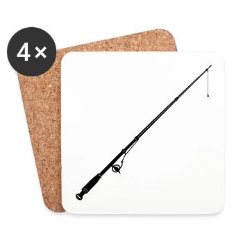 fishing rod - Coasters (set of 4) - white - Front