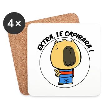 Extra, le capibara - Dessous de verre (lot de 4) - blanc - Devant