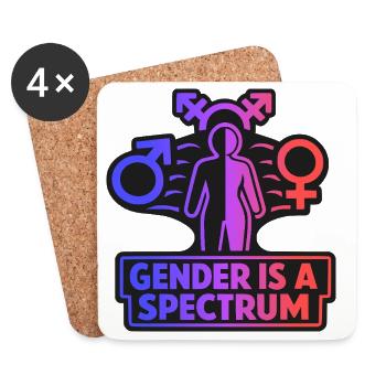 Gender Spectrum Symbol Pride Diversity Statement - Coasters (set of 4) - white - Front