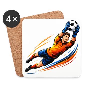 Gardien de but Maillot de gardien de football sauve Soccer - Dessous de verre (lot de 4) - blanc - Devant