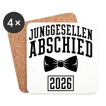 Junggesellenabschied 2026 JGA - Untersetzer (4er-Set) - Weiß - Vorne