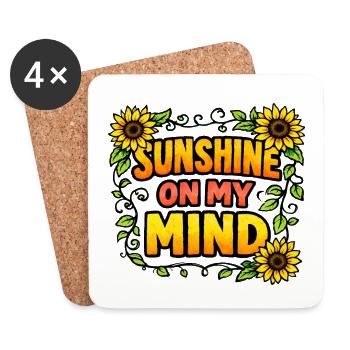 Sonnenschein in meinem Kopf - Untersetzer (4er-Set) - Weiß - Vorne