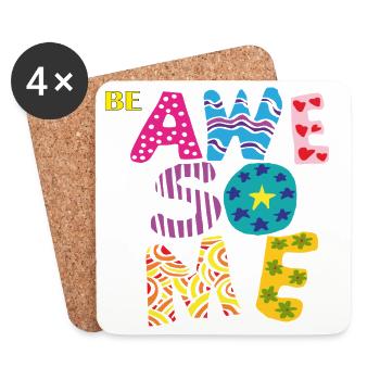 Be Awesome - Coasters (set of 4) - white - Front