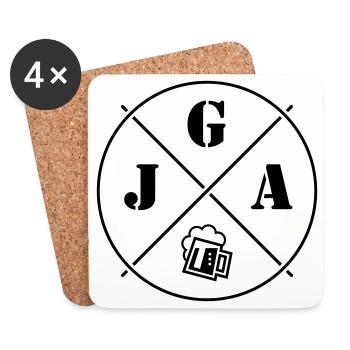 JGA Bier (Junggesellenabschied Kreis Symbol Black) - Untersetzer (4er-Set) - Weiß - Vorne