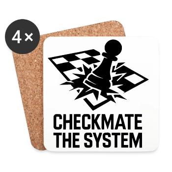 Schachmatt zum Design System der Rebellenstrategisten - Untersetzer (4er-Set) - Weiß - Vorne