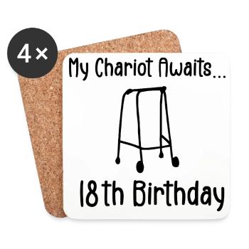 18th Birthday Party Funny 18 Years Old Birthday - Dessous de verre (lot de 4) - blanc - Devant
