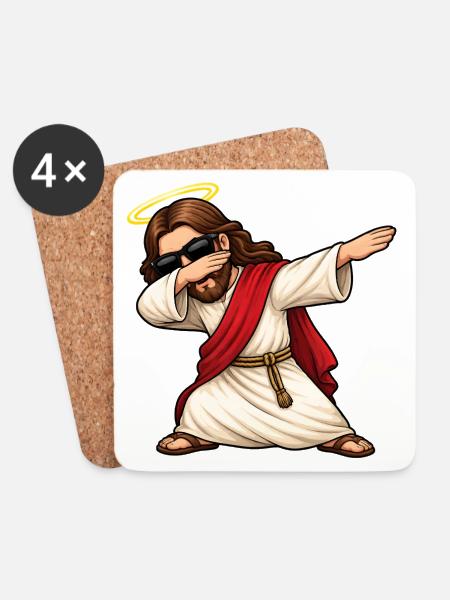 Dabbing Jesus - Coasters (set of 4) - white