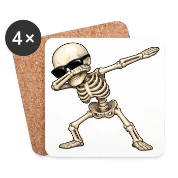 Squelette de dabbing - Dessous de verre (lot de 4) - blanc - Devant