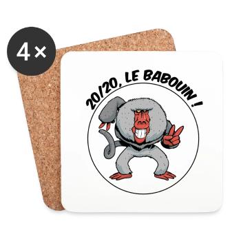 20/20, le babouin ! - Dessous de verre (lot de 4) - blanc - Devant