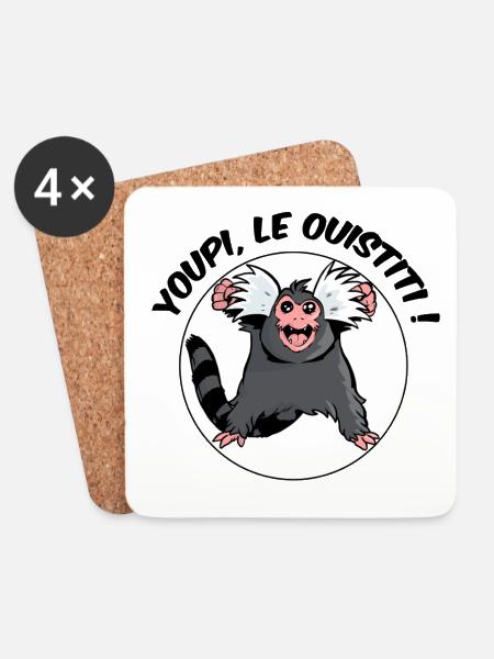 Yay, the marmoset! - Coasters (set of 4) - white