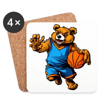 Basket-ball des Bears - Dessous de verre (lot de 4) - blanc - Devant