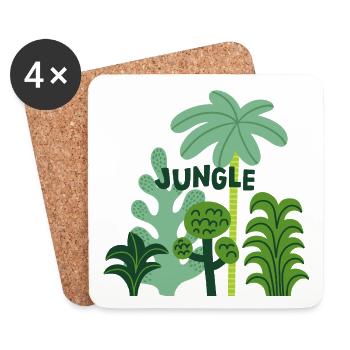 Jungle Tropical Nature Plants Summer Design - Coasters (set of 4) - white - Front