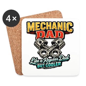 Mechanic Dad – Cool Dad Saying - Coasters (set of 4) - white - Front