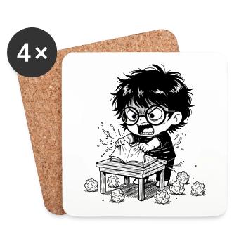 Child Anger Zerrissen Buchstudien - Untersetzer (4er-Set) - Weiß - Vorne