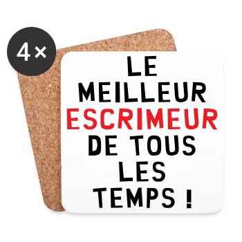 Meilleur Escrimeur de Tous les Temps Cadeau - Dessous de verre (lot de 4) - blanc - Devant