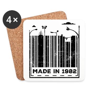44e anniversaire en 1982 - Dessous de verre (lot de 4) - blanc - Devant