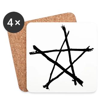 Pentagram - Coasters (set of 4) - white - Front