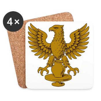 Golden Eagle Crest Emblem - Coasters (set of 4) - white - Front
