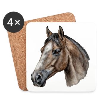 Horse Naturalist Illustration - Coasters (set of 4) - white - Front