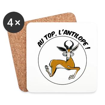 au top, l'Antilope ! - Dessous de verre (lot de 4) - blanc - Devant