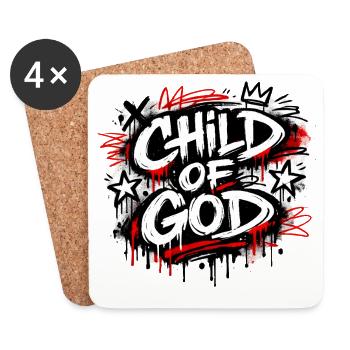 Child of God Streetwear - Coasters (set of 4) - white - Front