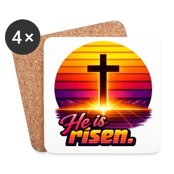 Il est ressuscité Sunset rétro - Dessous de verre (lot de 4) - blanc - Devant