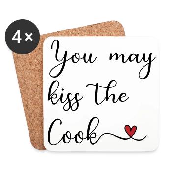 Kiss the Cook - Untersetzer (4er-Set) - Weiß - Vorne