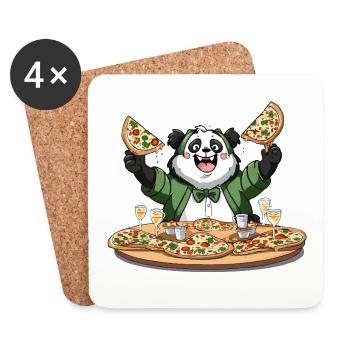 Panda Pizza Fest - Coasters (set of 4) - white - Front