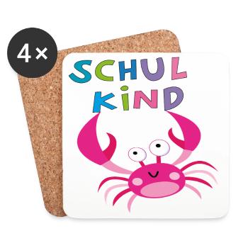Schulkind  - Untersetzer (4er-Set) - Weiß - Vorne