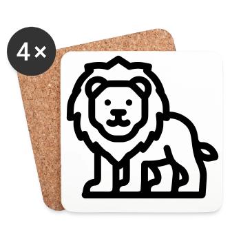 lion - Coasters (set of 4) - white - Front
