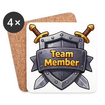 Team Member Schild Abzeichen - Untersetzer (4er-Set) - Weiß - Vorne