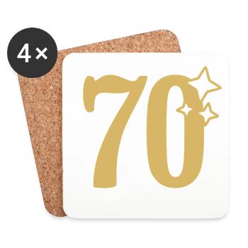 70th Birthday 70th Anniversary Gold Star - Coasters (set of 4) - white - Front
