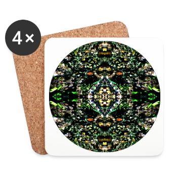 Nature Mandala : Galelets dans la rivière - Dessous de verre (lot de 4) - blanc - Devant