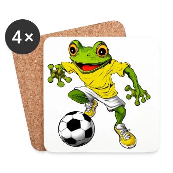 Football Frogs - Dessous de verre (lot de 4) - blanc - Devant