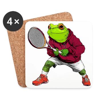 Tennis Frog - Dessous de verre (lot de 4) - blanc - Devant