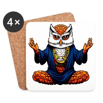 Owl Yoga - Coasters (set of 4) - white - Front
