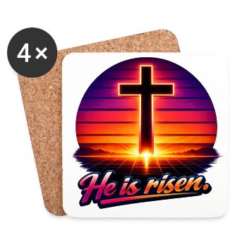 he is risen retro - Coasters (set of 4) - white - Front