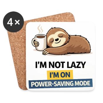 Sloth Energiesparmodus Tee - Untersetzer (4er-Set) - Weiß - Vorne