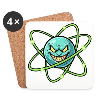 Grim Moon with Atomic Ring - Coasters (set of 4) - white - Front