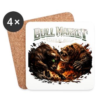 Bull Market State of Mind – Bull vs. Bear Design - Coasters (set of 4) - white - Front