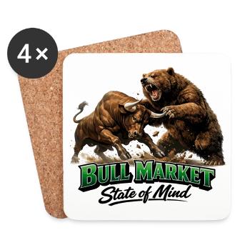 Bull Market State of Mind – Bull vs. Bear Design - Coasters (set of 4) - white - Front