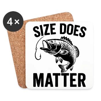 Size Does Matter - Lustiges Angler T-Shirt - Untersetzer (4er-Set) - Weiß - Vorne