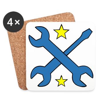 Logo Clé à Enguiche - Dessous de verre (lot de 4) - blanc - Devant