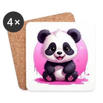 Niedlicher Panda - Untersetzer (4er-Set) - Weiß - Vorne