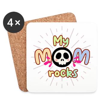 Mom Rocks Vector - Coasters (set of 4) - white - Front