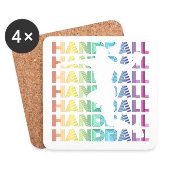 Joueur de handball - Dessous de verre (lot de 4) - blanc - Devant