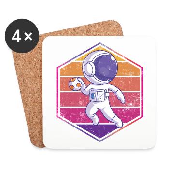 Astronaute de handball - Dessous de verre (lot de 4) - blanc - Devant