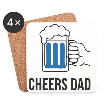 Santé conviviale Papa Chope de bière - Dessous de verre (lot de 4) - blanc - Devant